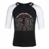 Unisex T-shirt With 3/4 Sleeves AC / DC - Hard As Rock - BL / WHT Raglan - ROCK OFF