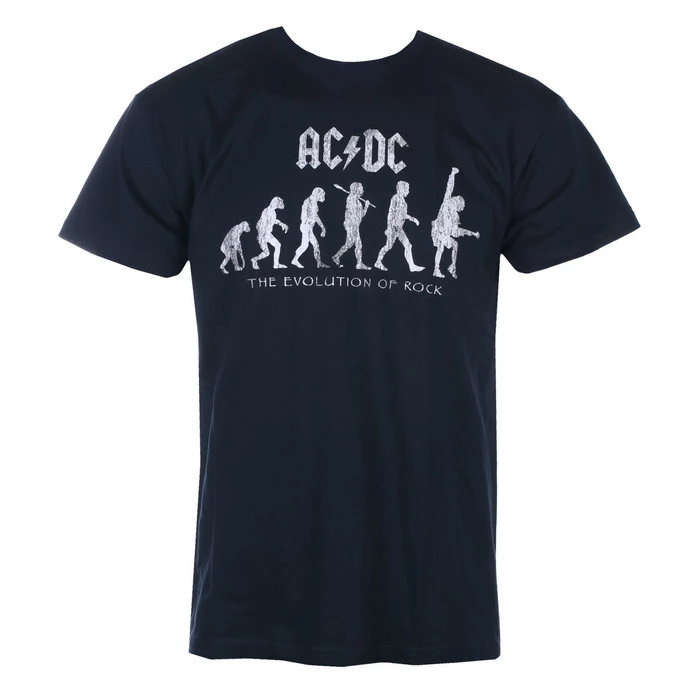 Men's T-shirt AC/DC - Evolution Of Rock - NAVY - ROCK OFF 3 Men's T-shirt AC/DC - Evolution Of Rock - NAVY - ROCK OFF