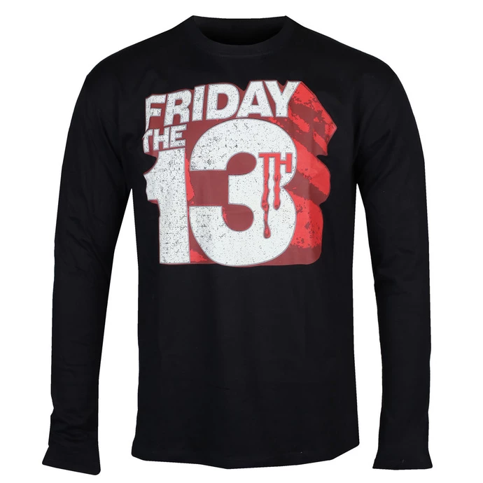 Men's T-shirt With Long Sleeves Friday The 13th - Block Logo - Black - HYBRIS 3 Men's T-shirt With Long Sleeves Friday The 13th - Block Logo - Black - HYBRIS