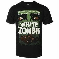 Men's T-shirt WHITE ZOMBIE - POSTER - BLACK - PLASTIC HEAD
