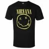 Men's T-shirt Nirvana - Yellow Smiley - Black - ROCK OFF -Cheap Gothic & Punk Shop 125386 as004