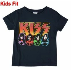 Children's T-shirt KISS - Logo Faces & Icons - NAVY - ROCK OFF