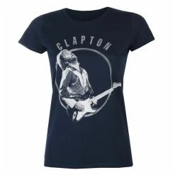 Women's T-shirt Eric Clapton - Vintage Photo NAVY TS - ROCK OFF