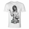 Women's T-shirt Flaming Lips Peace & Punk Rock Girl WHT - ROCK OFF