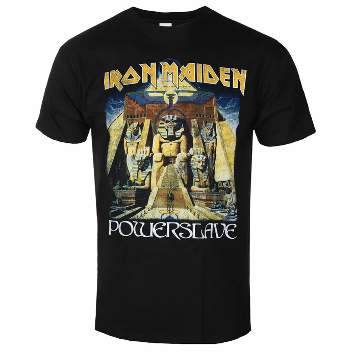 Men's T-shirt Iron Maiden - Powerslave World Slavery To Ur BL - ROCK OFF 3 Men's T-shirt Iron Maiden - Powerslave World Slavery To Ur BL - ROCK OFF