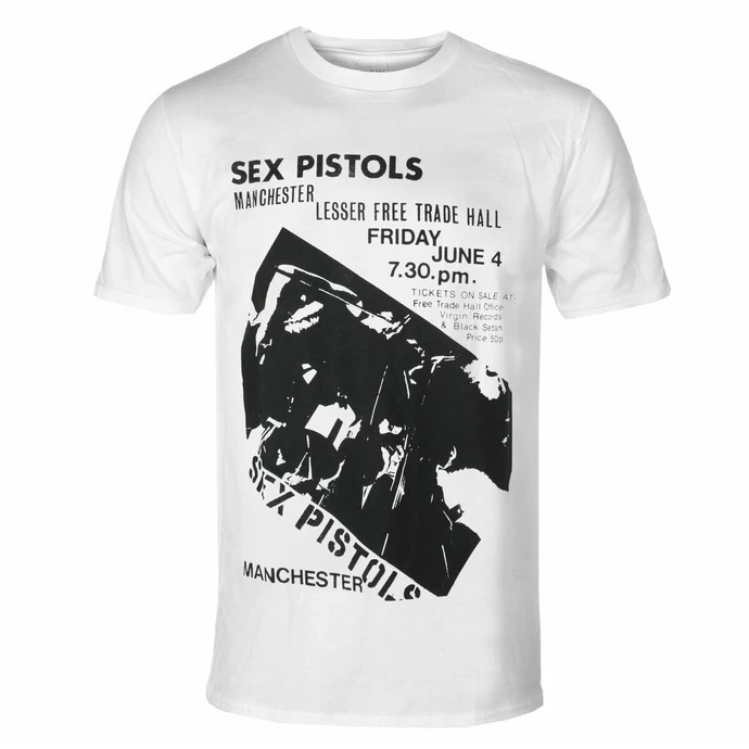 Men's T-shirt Sex Pistols - Manchester Flyer WHT - ROCK OFF 3 Men's T-shirt Sex Pistols - Manchester Flyer WHT - ROCK OFF