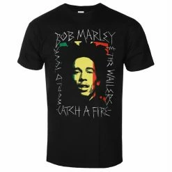 Men's T-shirt Bob Marley - Rasta Scratch - BLACK - ROCK OFF