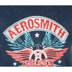 Men's T-shirt Aerosmith - Boston Pride Snow Wash - NAVY - ROCK OFF -Cheap Gothic & Punk Shop 128558 qw005