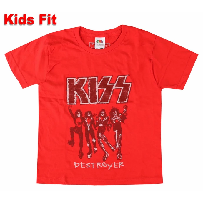 Children's T-shirt Kiss - Destroyer Sketch - RED - ROCK OFF 3 Children's T-shirt Kiss - Destroyer Sketch - RED - ROCK OFF