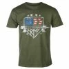 Men's T-shirt Kiss - Army Lightning - GREEN - ROCK OFF