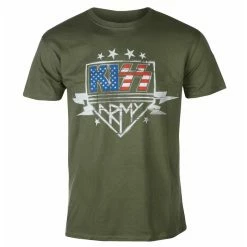 Men's T-shirt Kiss - Army Lightning - GREEN - ROCK OFF