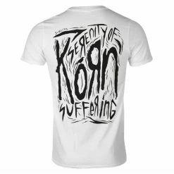 Men's T-shirt Korn - Scratched Type - WHITE - ROCK OFF -Cheap Gothic & Punk Shop 128670 ws007