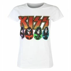 Kiss - Logo, Faces & Icons - WHITE - ROCK OFF Women's T-shirt