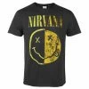 Men's T-shirt NIRVANA - SPLICED SMILEY - Charcoal - AMPLIFIED -Cheap Gothic & Punk Shop 129059 sa008