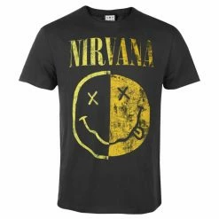 Men's T-shirt NIRVANA - SPLICED SMILEY - Charcoal - AMPLIFIED