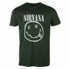 Men's T-shirt Nirvana - White Smiley - Green - ROCK OFF -Cheap Gothic & Punk Shop 129681 j005