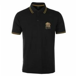 Men's T-shirt Queen - Crest Logo - Black POLO - ROCK OFF