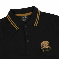 Men's T-shirt Queen - Crest Logo - Black POLO - ROCK OFF 10 Men's T-shirt Queen - Crest Logo - Black POLO - ROCK OFF -Cheap Gothic & Punk Shop 129725 we017