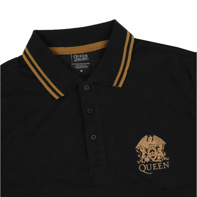 Men's T-shirt Queen - Crest Logo - Black POLO - ROCK OFF 5 Men's T-shirt Queen - Crest Logo - Black POLO - ROCK OFF - Image 3