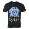 Men's T-shirt Queen - Blue Crest - Black - ROCK OFF