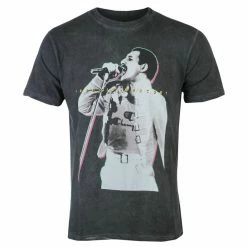 Men's T-shirt Queen - Freddie Mercury - Glow - Black - ROCK OFF