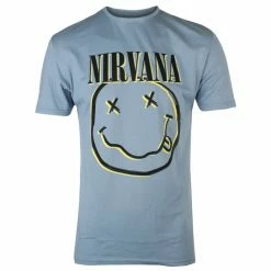 Men's T-shirt Nirvana - Inverse Smiley - BLUE - ROCK OFF