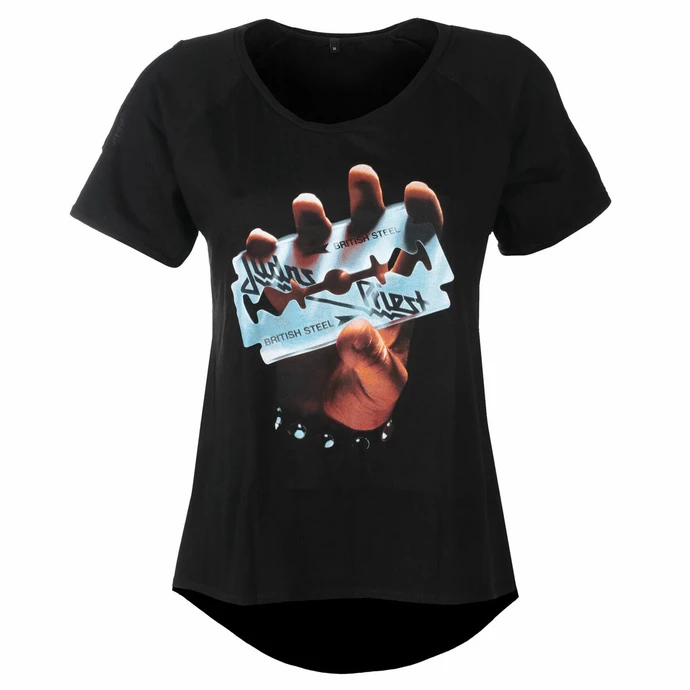 Women's T-shirt Judas Priest - British Steel Cut Out - ROCK OFF 3 Women's T-shirt Judas Priest - British Steel Cut Out - ROCK OFF