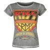 Women's T-shirt KISS - ARMY - Loud & Proud Distressed Logo Urban - Grey - HYBRIS -Cheap Gothic & Punk Shop 130513 as014