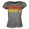 Women's T-shirt KISS - Distressed Logotype Urban - Grey - HYBRIS