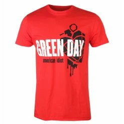 Men's T-shirt GREEN DAY - AMERICAN IDIOT HEART GRENADE - RED - PLASTIC HEAD