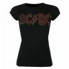 Women's T-shirt AC/DC - Full Colour Logo Diamante - Black - ROCK OFF -Cheap Gothic & Punk Shop 130745 a026