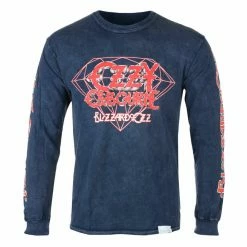 Men's Long-sleeved T-shirt DIAMOND X OZZY OSBOURNE - Mineral Wash - Navy