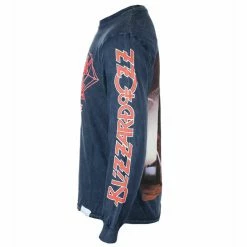 Men's Long-sleeved T-shirt DIAMOND X OZZY OSBOURNE - Mineral Wash - Navy -Cheap Gothic & Punk Shop 130788 ds007