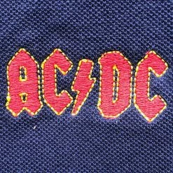 Men's T-shirt AC / DC - Classic Logo - NAVY Polo - ROCK OFF -Cheap Gothic & Punk Shop 13cutoass