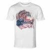 Men's T-shirt Creedence Clearwater Revival - Guitar & Flag - WHITE - ROCK OFF -Cheap Gothic & Punk Shop 666 013