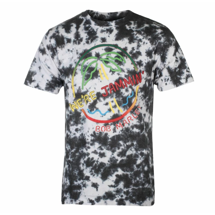 Men's T-shirt Bob Marley - Neon Sign - WHITE Dip-Dye - ROCK OFF 3 Men's T-shirt Bob Marley - Neon Sign - WHITE Dip-Dye - ROCK OFF