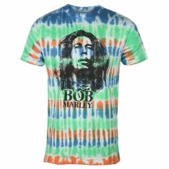 Men's T-shirt Bob Marley - B&W Logo - WHITE Dip-Dye - ROCK OFF