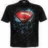 Men's T-shirt SPIRAL - Superman - RIPPED - Black -Cheap Gothic & Punk Shop 9hn5d8hu