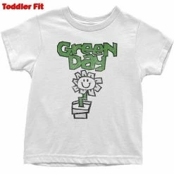 Children's T-shirt Green Day - Flower - WHT - ROCK OFF