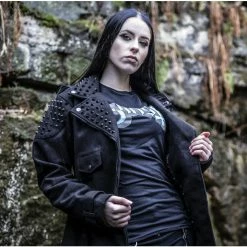 Women's T-shirt Ghost - Blue/Grey Keyline Logo Skinny - ROCK OFF -Cheap Gothic & Punk Shop IMG 8501