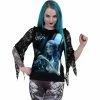 Women's T-shirt Long Sleeve SPIRAL - GLOW IN THE DARK - Black 2 Women's T-shirt Long Sleeve SPIRAL - GLOW IN THE DARK - Black -Cheap Gothic & Punk Shop aamr8tw