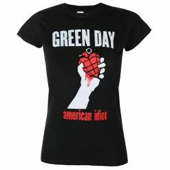Women's T-shirt GREEN DAY - AMERICAN IDIOT HEART - BLACK - PLASTIC HEAD
