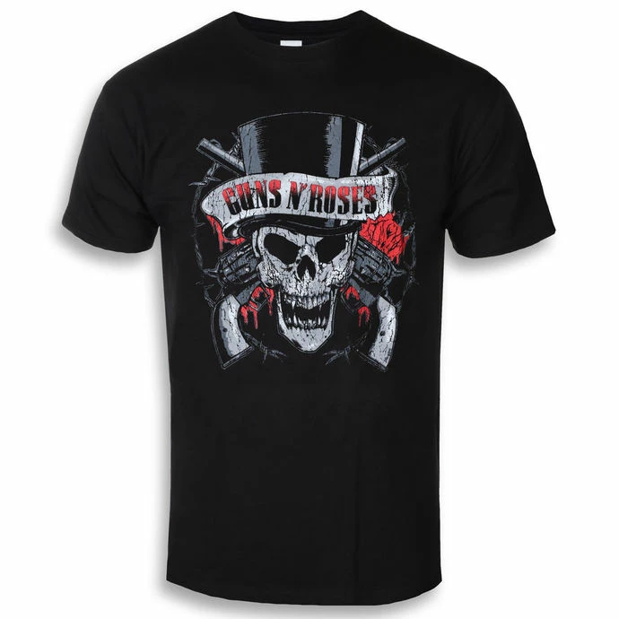 T-shirt Metal Men's Guns N' Roses - Distressed Skull - ROCK OFF 3 T-shirt Metal Men's Guns N' Roses - Distressed Skull - ROCK OFF