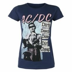 Women's T-shirt AC/DC - Vtge DDDDC - NAVY - ROCK OFF