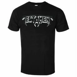 Men's T-shirt TESTAMENT - LOGO - GREY PRINT/BLACK - PLASTIC HEAD