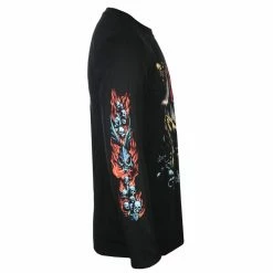 Men's T-shirt Long Sleeve Slayer - Airbrush Demon - Black - ROCK OFF -Cheap Gothic & Punk Shop dse027