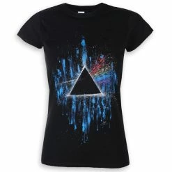 Women's T-shirt Pink Floyd - The Dark Side Of The Moon - Blue Splatter - ROCK OFF