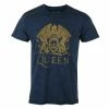 Men's T-shirt Queen - Classic Crest Snow Wash - NAVY - ROCK OFF -Cheap Gothic & Punk Shop modre 006
