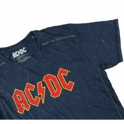 Men's T-shirt AC/DC - Logo - Snow Wash - ROCK OFF -Cheap Gothic & Punk Shop modre 009