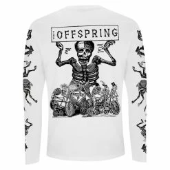 Men's T-shirt Long Sleeve The Offspring - Skeletons - White -Cheap Gothic & Punk Shop off 100vmn